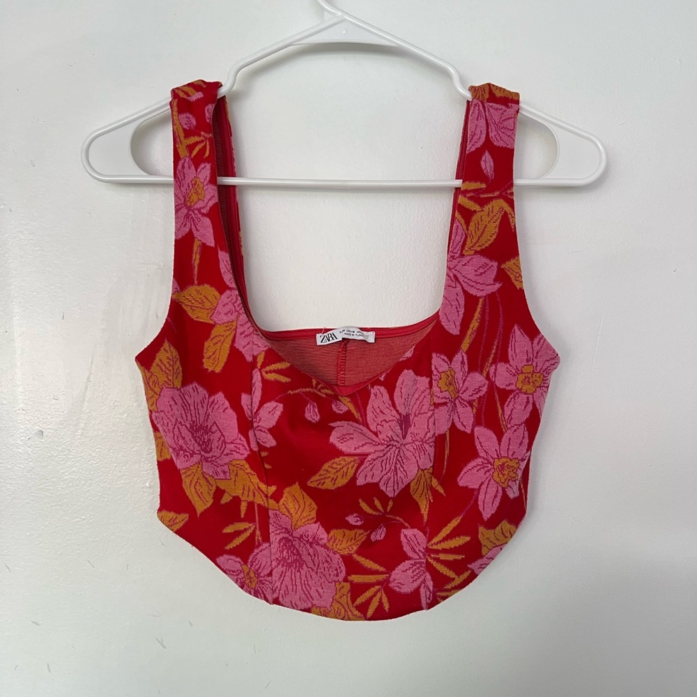 Zara cropped corset style cami